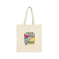 Saved by Grace Tote | Christian Faith Rainbow Scripture Design