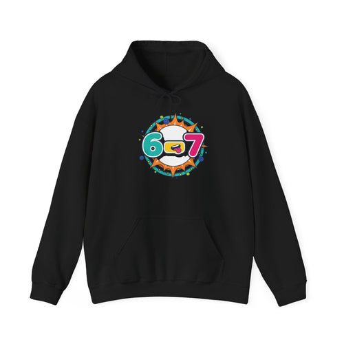 67 Minimalist Number Hoodie | 67 shirt, absurdist humor, TikTok meme