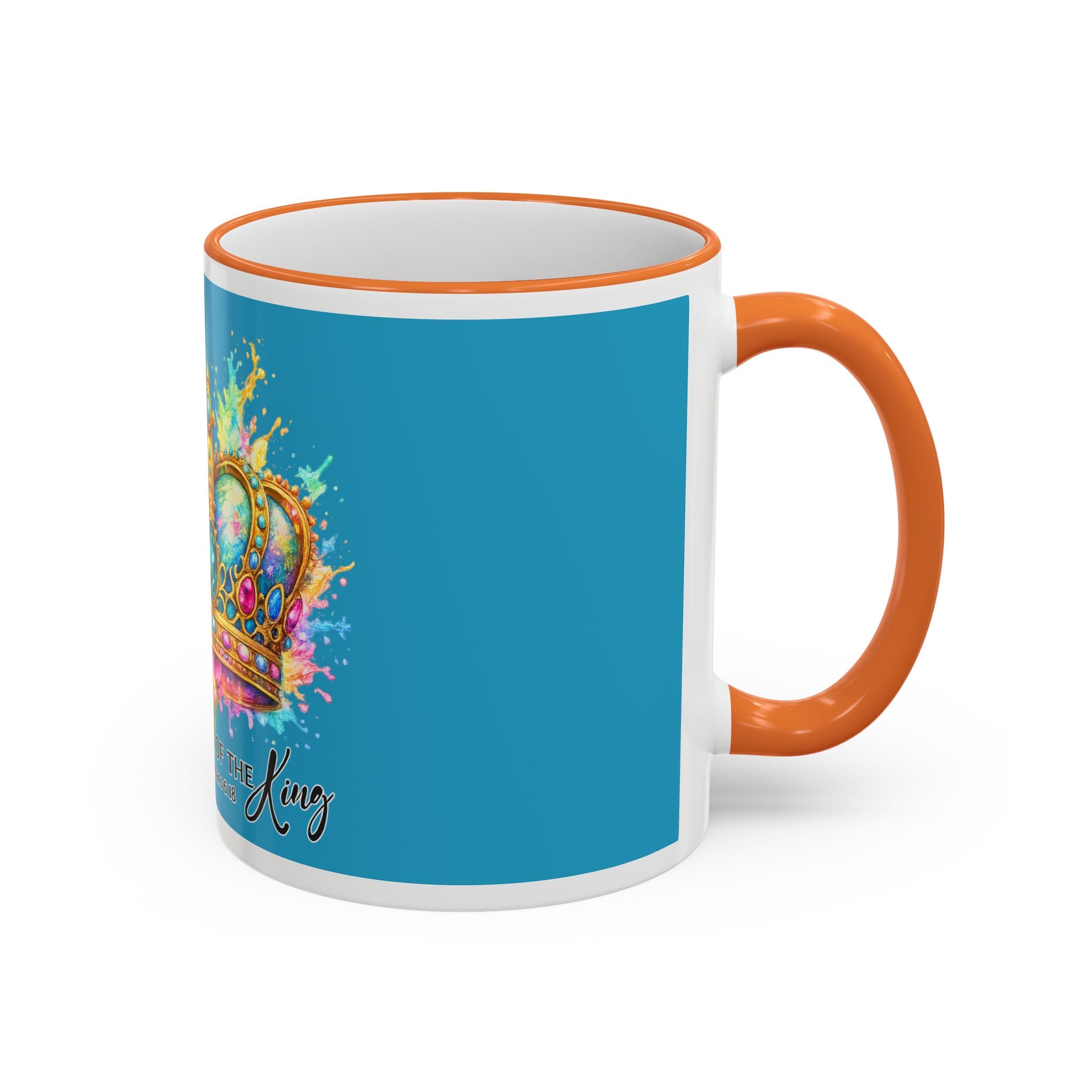 Daughter of the King Crown Accent Rim Mug — Religious Inspirational Coffee Cup (11oz/15oz)