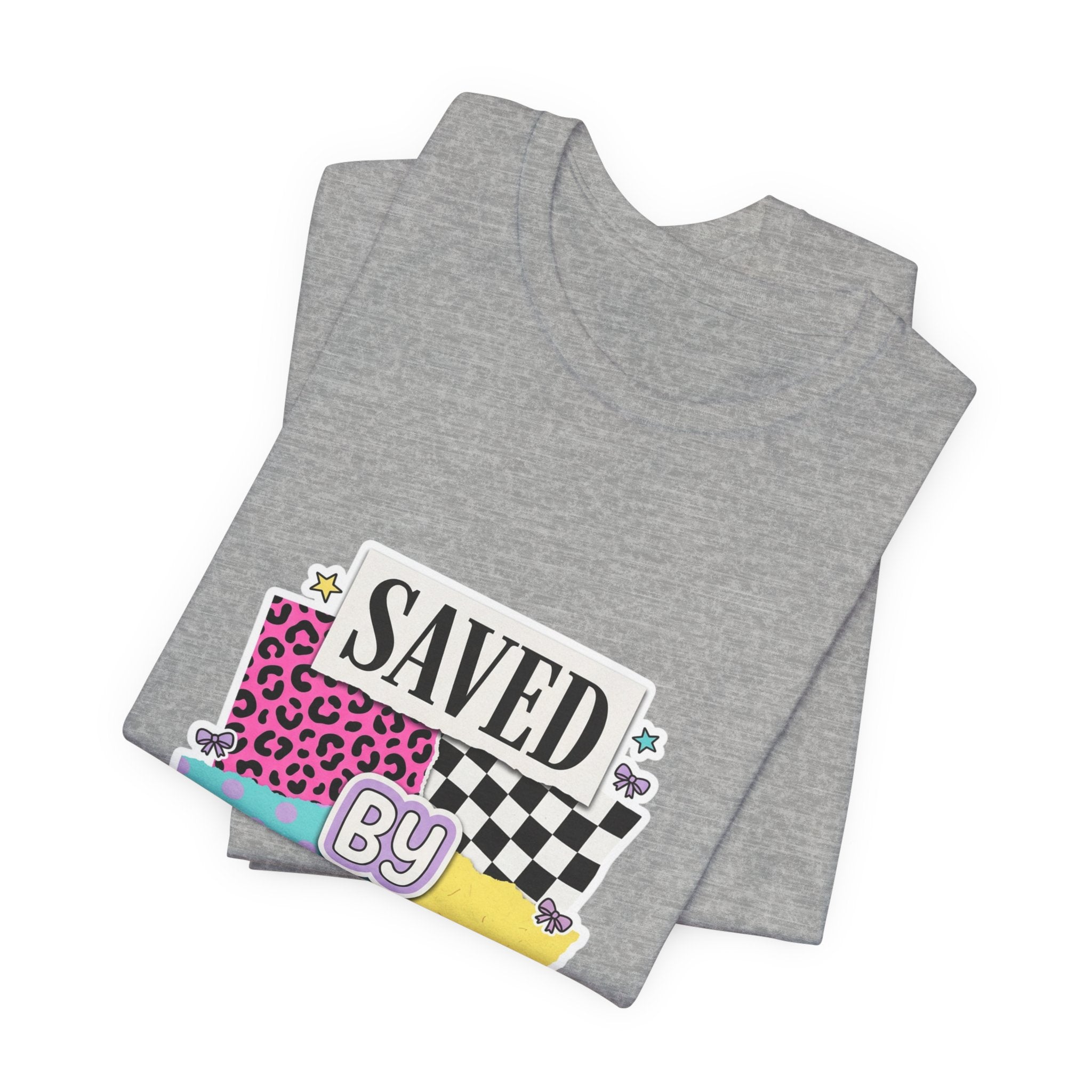 Saved by Grace Tee | Christian faith shirt, colorful scripture design