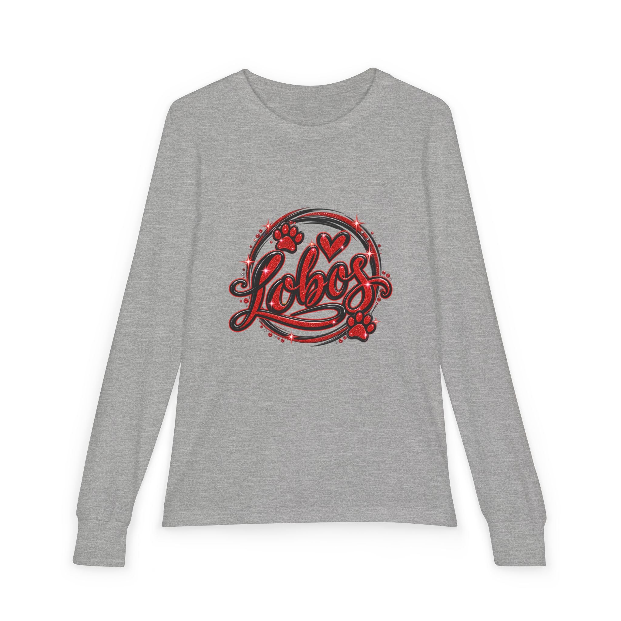 Lobos Youth Long Sleeve Tee – Playful Paw Print Team Shirt