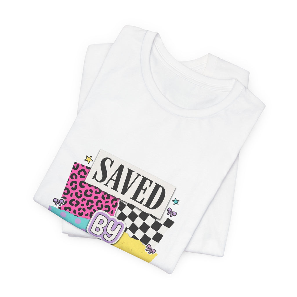 Saved by Grace Tee | Christian faith shirt, colorful scripture design