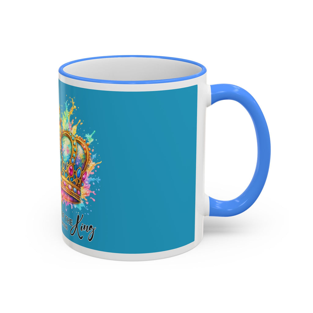 Daughter of the King Crown Accent Rim Mug — Religious Inspirational Coffee Cup (11oz/15oz)