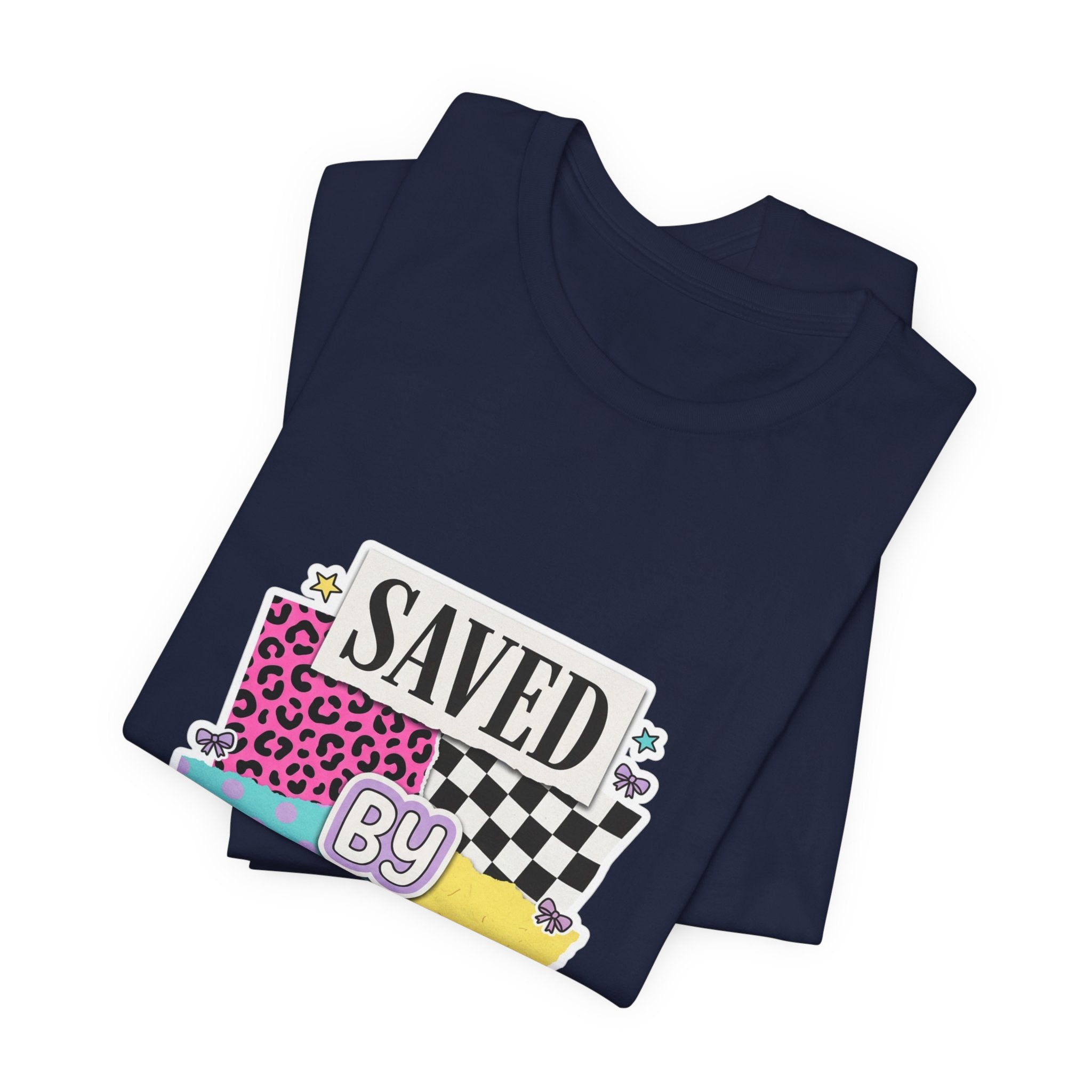 Saved by Grace Tee | Christian faith shirt, colorful scripture design