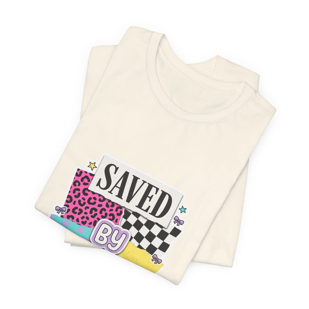 Saved by Grace Tee | Christian faith shirt, colorful scripture design