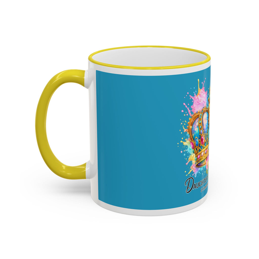 Daughter of the King Crown Accent Rim Mug — Religious Inspirational Coffee Cup (11oz/15oz)