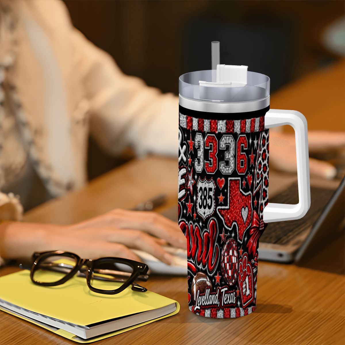 Travel Coffee Mug with Handle and Straw (40oz) 1000020786