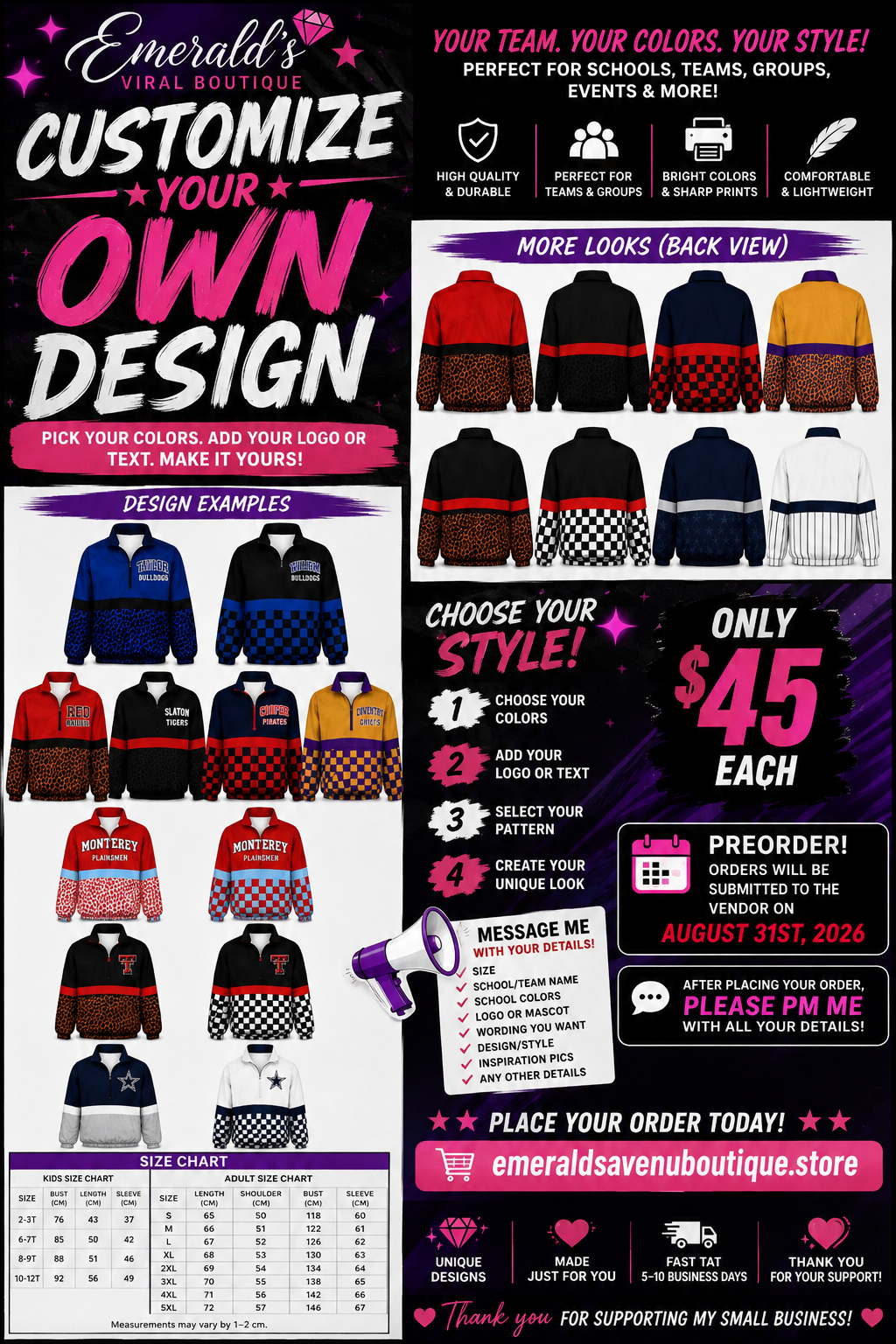 Custom School Spirit & Team Jackets | Personalized Jackets